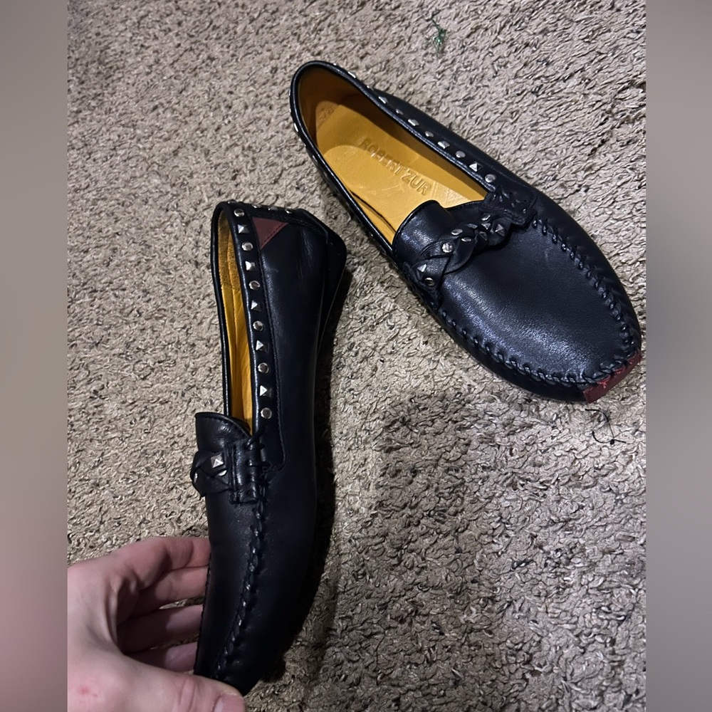 Robert Zur Black Studded Loafers
